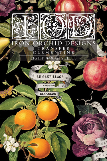 Clementine IOD Transfer 8x12 Pad™ -Iron Orchid Designs